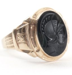ring with black relief